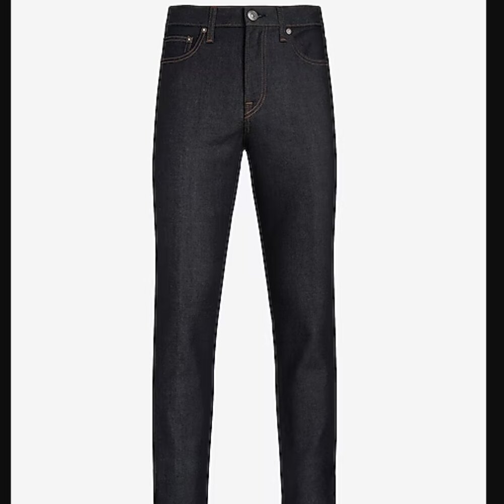 NWT Express 30x32 Slim Straight Raw Rinse Stretch Jeans